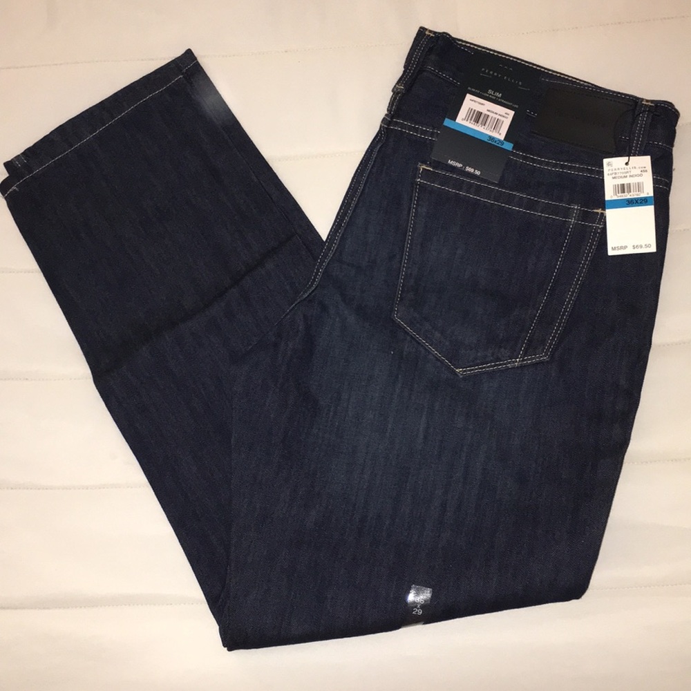 Perry Ellis Slim Fit Straight Leg Jeans